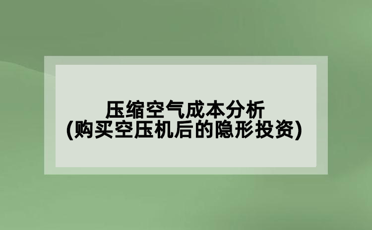 壓縮空氣成本分析(購(gòu)買空壓機(jī)后的隱形投資)
